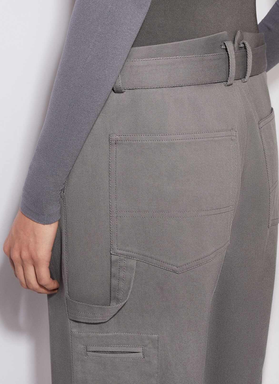 CARGO TROUSERS WITH KNIT BAND ALAÏA STEEL CARGO TROUSERS WITH KNIT BAND